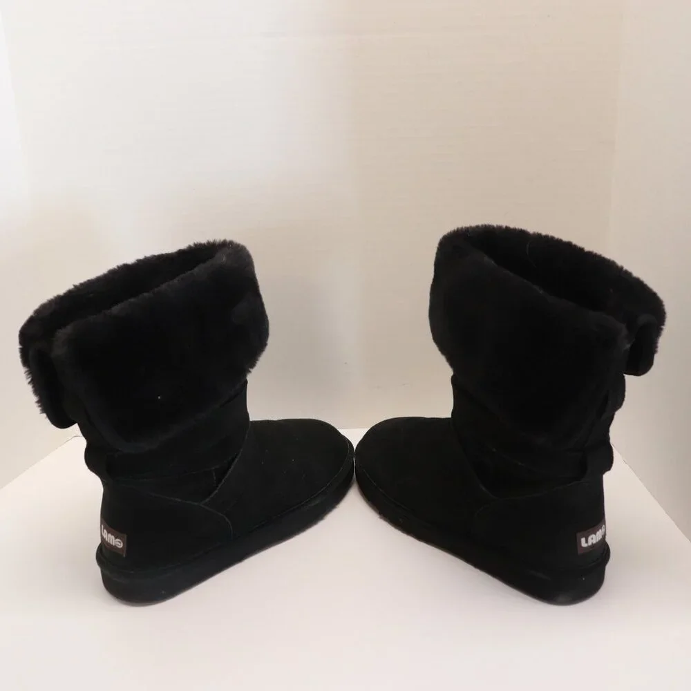 Lamo Women's Black Sheepskin Shearing Furr Winter Boot's No‎ Size Marker
